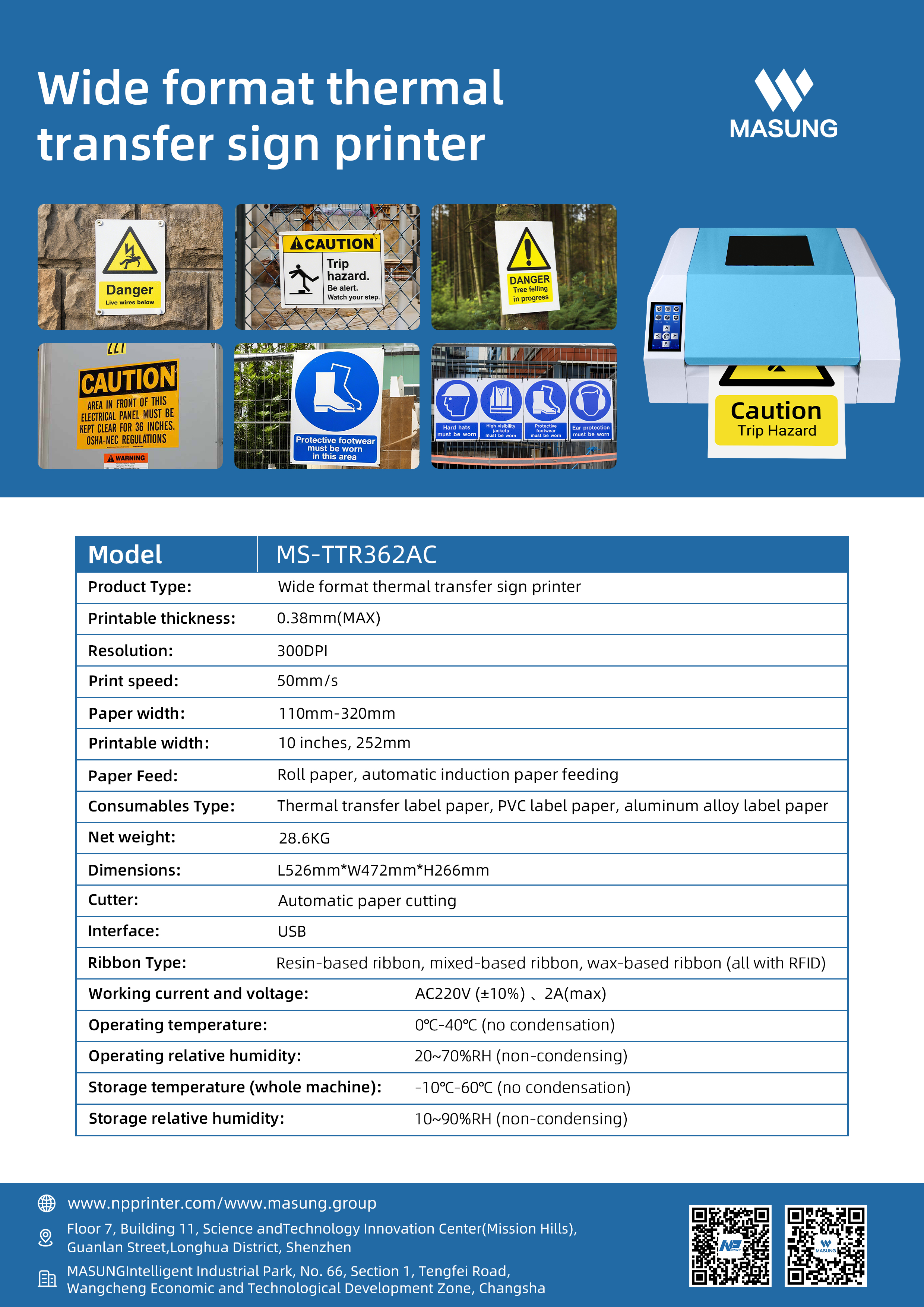 MS-TTR362AC wide slogan sign printer