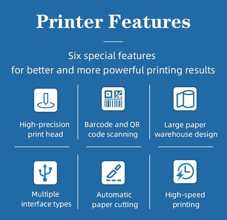 Masung MS-PSD80, Receipt Printer with Barcode Scanner & Automatic Cutter
