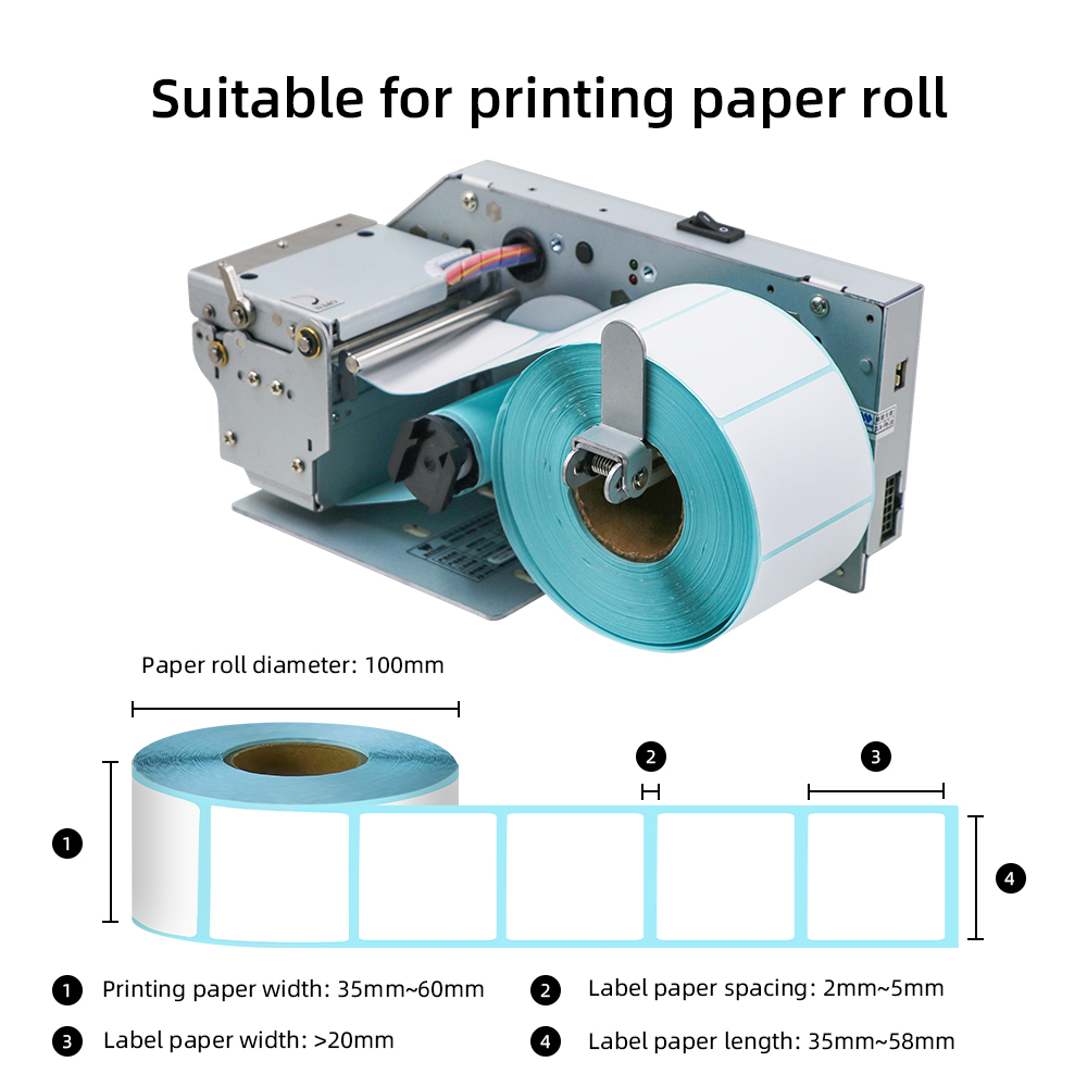 MASUNG MS-LP212A High-Speed 58MM Thermal Shipping Sticker Printer Roll To Roll Receipt Thermal Label Modules in Stock