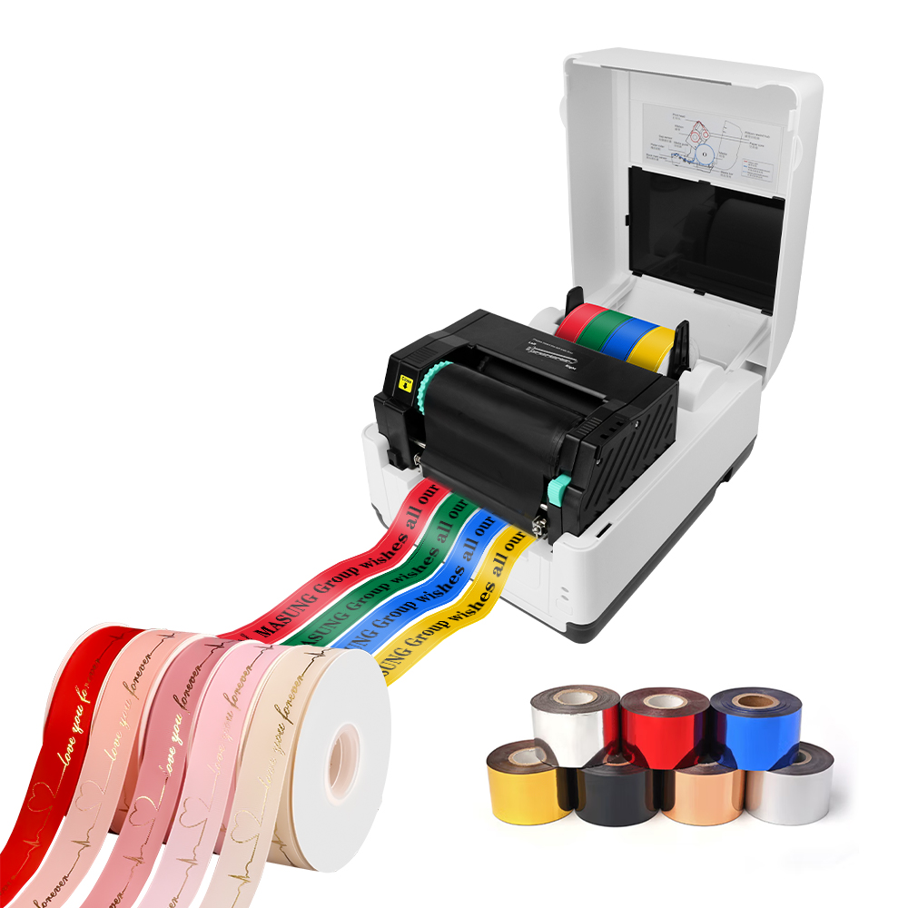 MASUNG MS-1730 4 INCH Thermal Transfer Ribbon Printer Textile Thermal Transfer Printer for Label Wash Care Label Printer