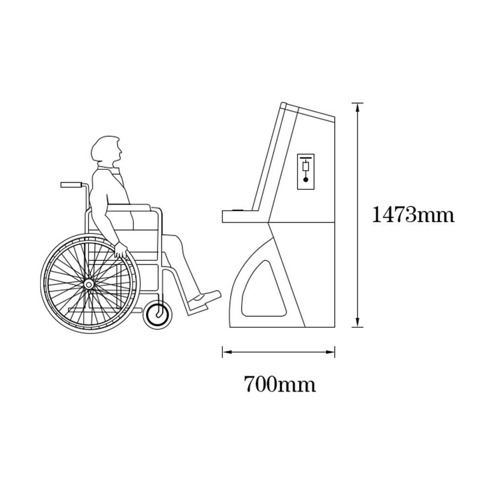 MASUNG MS-BFK21.5 A barrier-free kiosk \Wheelchair-accessible kiosk for both non-disabled and disabled people