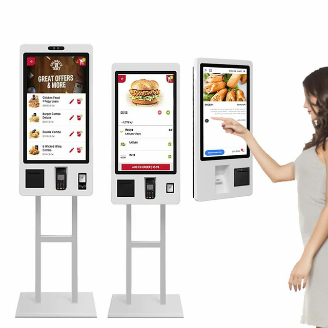 MASUNG MS-S6 Ticket Printer Android Os 32 Inch Customized Wall Mount Self Service Touch Screen Checkout Kiosk with Software