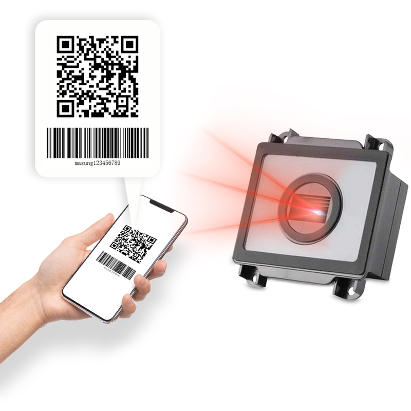 V embedded fixed mount 1D 2D barcode scanner