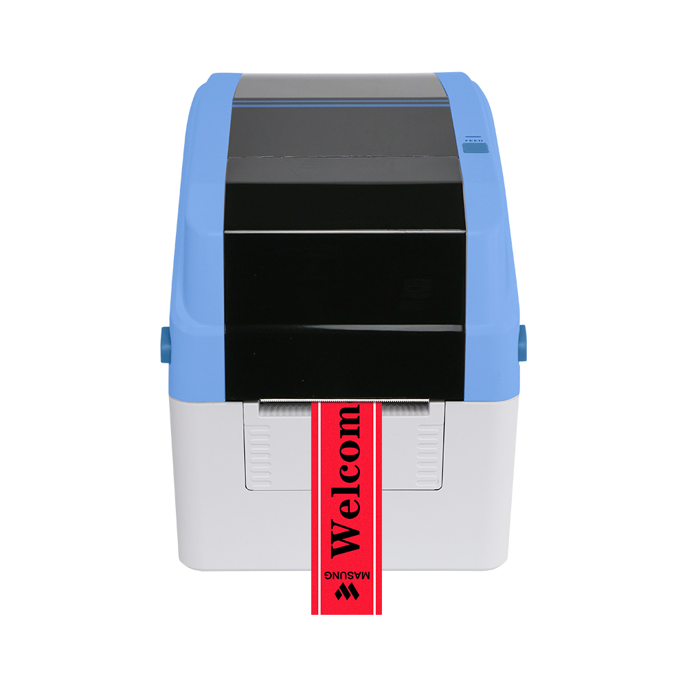 Masung MS-1740, Customizable Ribbon Label Maker Printer with Auto/Partial Cutter