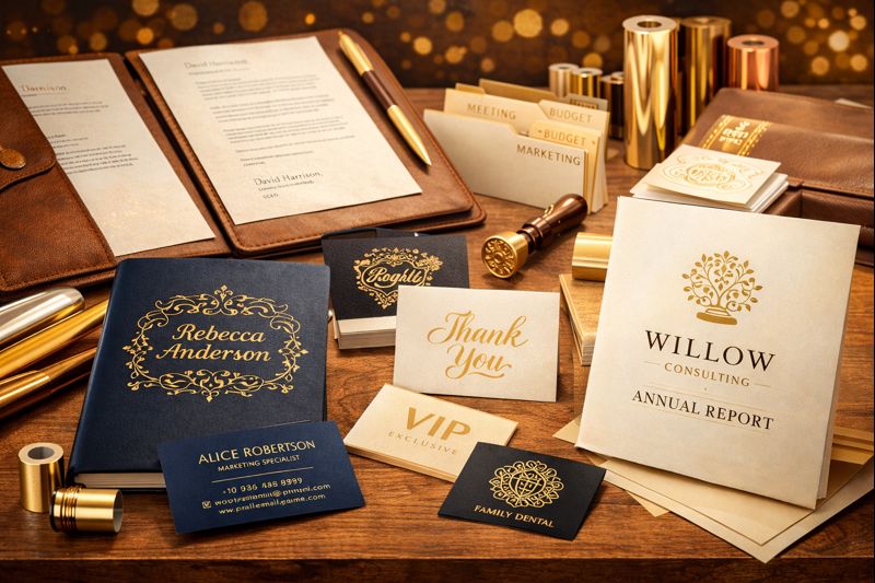 staionery product printed by hot foil printing machine