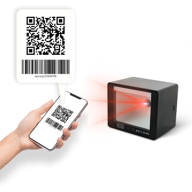 Desktop Corded Qr Code Scanner Omni-Directional Platform Barcode Scanner