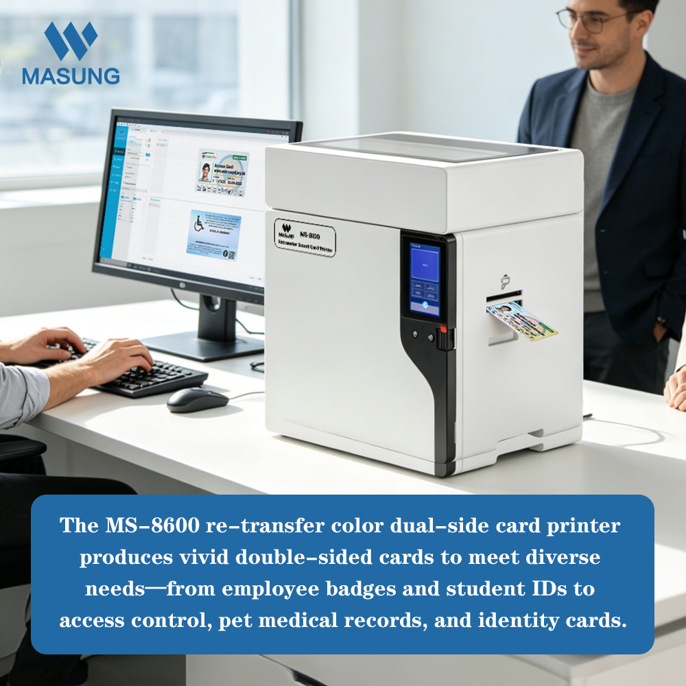 Masung MS-8600 600 DPI Color Retransfer PVC Card Printer