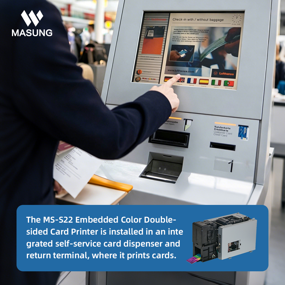 Masung MS-S22 Customizable Embeddable Card Printer Module for Kiosks, Terminals, Self-Service Machines
